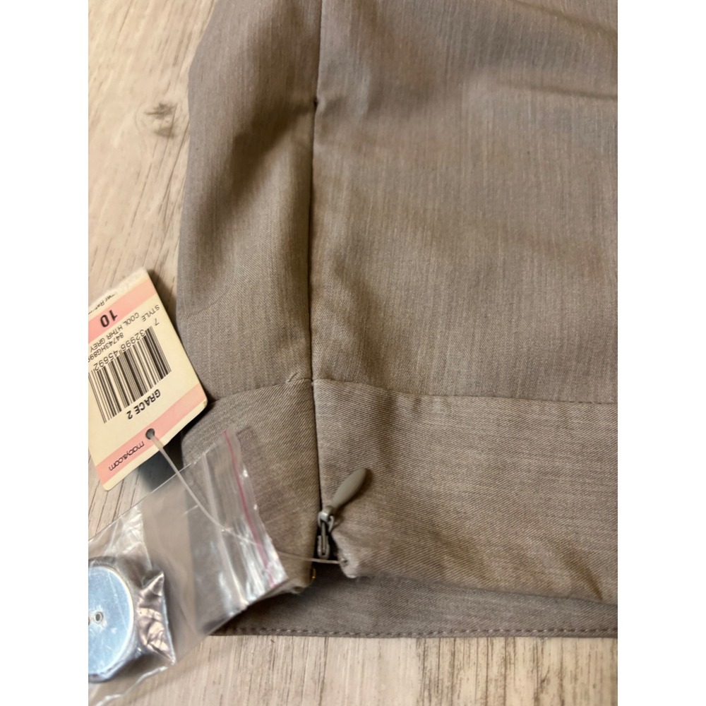 NWT INC International Concepts Women's Gray Wide Leg Pants Size 10 Button Detail - Picture 10 of 10